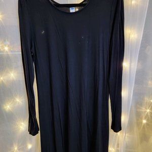 Old Navy Black Long-Sleeve Jersey-Knit Dress Size Large